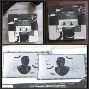 2pc Set LGBTQ MR & MR Halloween Bat Spiderweb Standard Pillowcase Bedding Decor